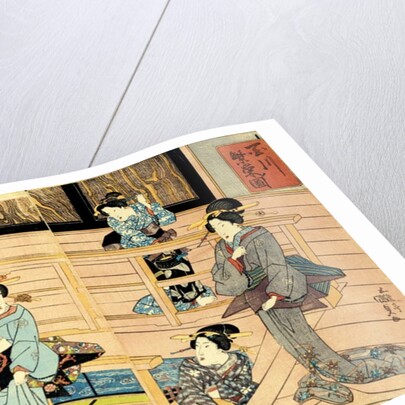 Interior view of a restuarant by Utagawa Kunisada I