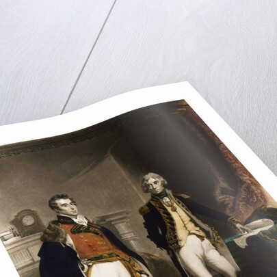 The Army & Navy featuring Arthur Wellesley,1st Duke of Wellington and Vice-Admiral Lord Horatio Nelson by Samuel William (the younger) Reynolds