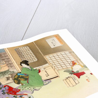 Cleaning the Lacquer Tableware for New Year's Day by Mizuno Toshikata
