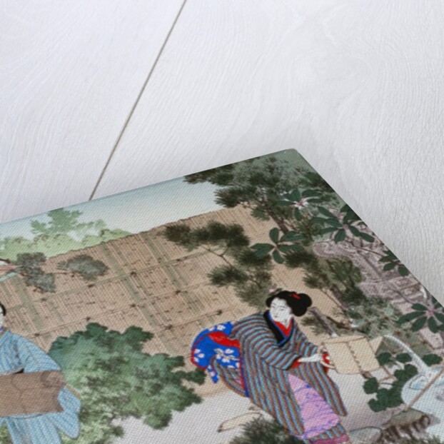 Cleaning the Ceremonial Tea Room and Garden by Mizuno Toshikata