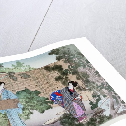 Cleaning the Ceremonial Tea Room and Garden by Mizuno Toshikata