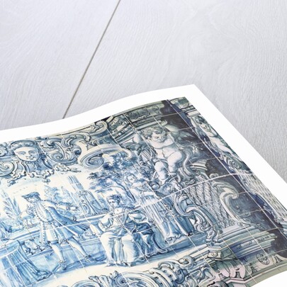 Tile Panel of an outdoor courtyard scene. Lisbon, Portugal, 18th century by Unknown