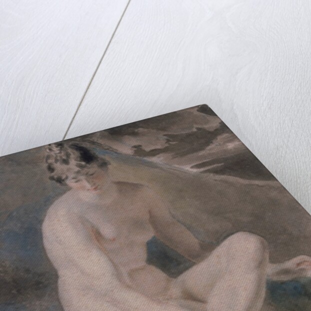 Study from the Nude Female seated on a bank by William Etty