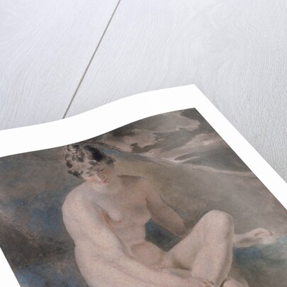 Study from the Nude Female seated on a bank by William Etty