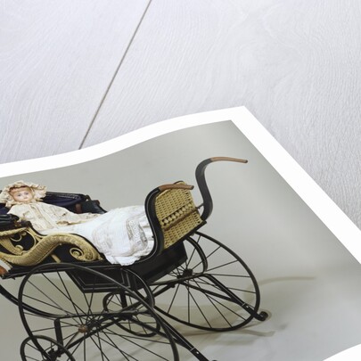 Pram and Wax Doll. England and Germany, 1880s by Unknown
