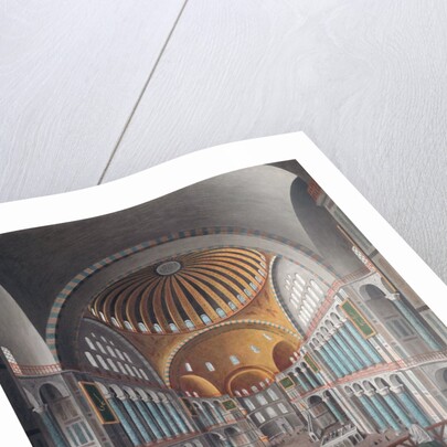 The interior of the Mosque of Aya Sofya by Anonymous Greek artist