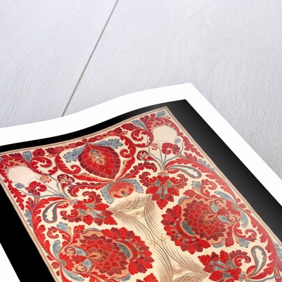 Quilted bed-cover with large palmettes and flowers by Anonymous