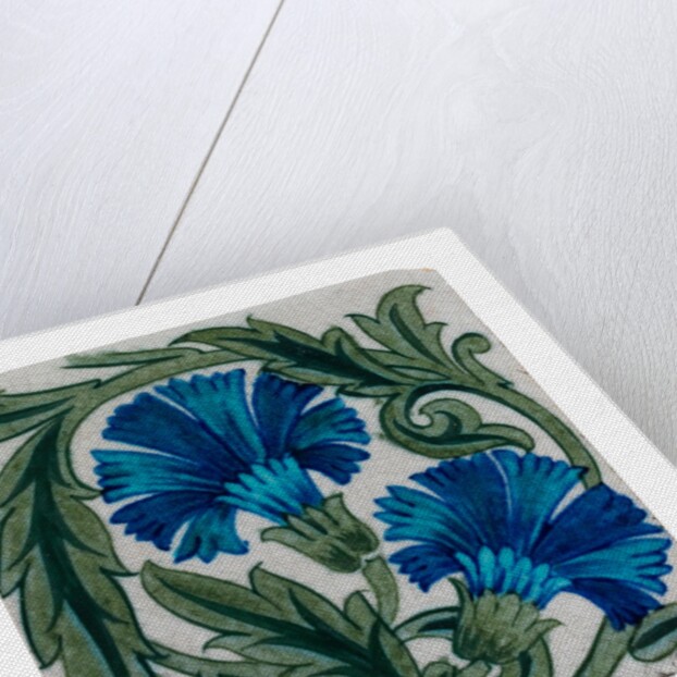 Carnation flowers tile by William De Morgan