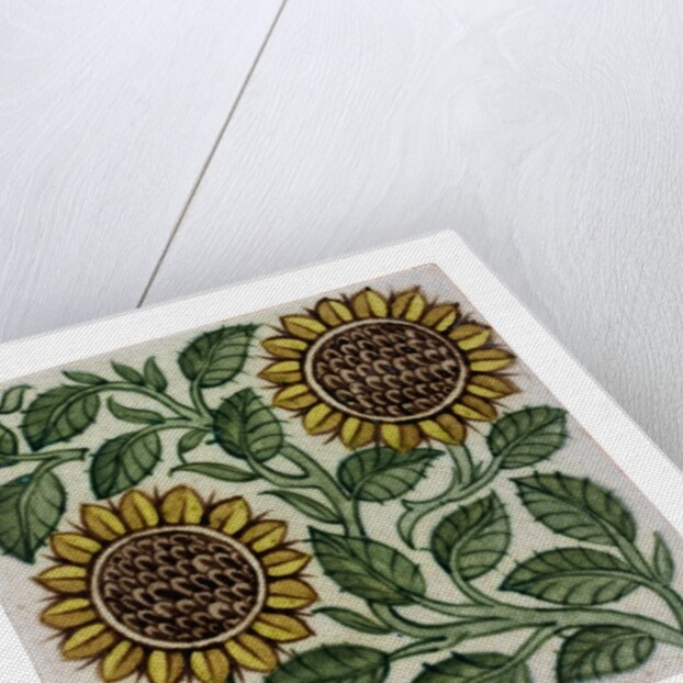 Sunflowers tile by William De Morgan