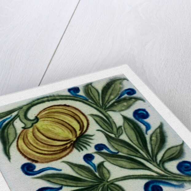 Yellow flower tile by William De Morgan