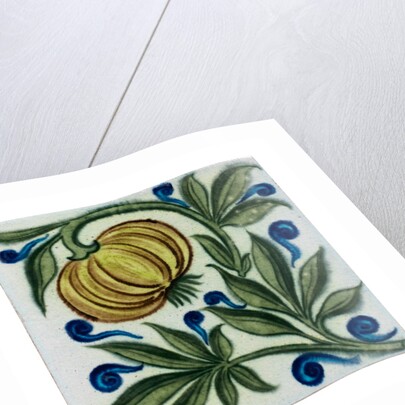 Yellow flower tile by William De Morgan