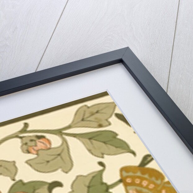 Wallpaper with branches of flowers and butterflies by Bruce James Talbert