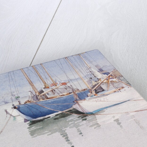 View of boats moored in Poole Harbour by Stanislaus Soutten Longley