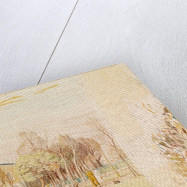 Holy Trinity Church and the new Allotments, Clapham Common, London by Stanley Roy Badmin