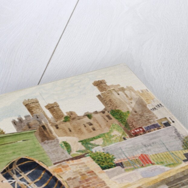 Conway Castle and Coracle, Caernarvonshire by Kenneth Rowntree