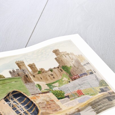 Conway Castle and Coracle, Caernarvonshire by Kenneth Rowntree