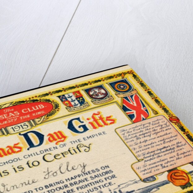 Christmas Day Gifts Certificate issued by the Overseas Club by Unknown