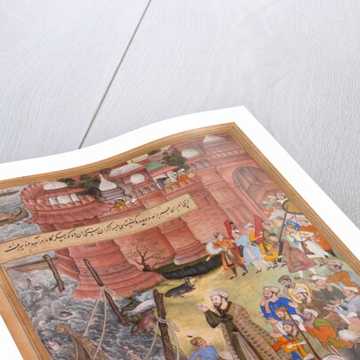 Painting, Akbarnama, Akbar's adventures with the elephant Hawa'i by Basawan