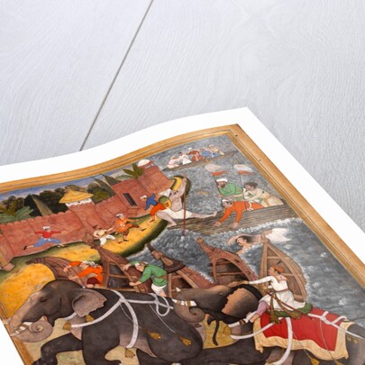 Akbar's adventures with the elephant Hawai by Basawan