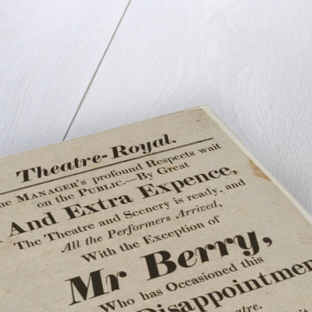 Playbill for the Theatre Royal by Unknown