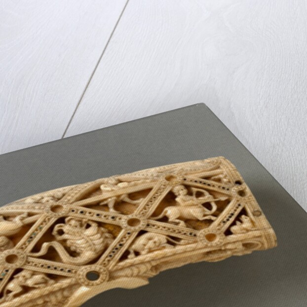 Head of tau-cross carved with Zodiac motives by Unknown
