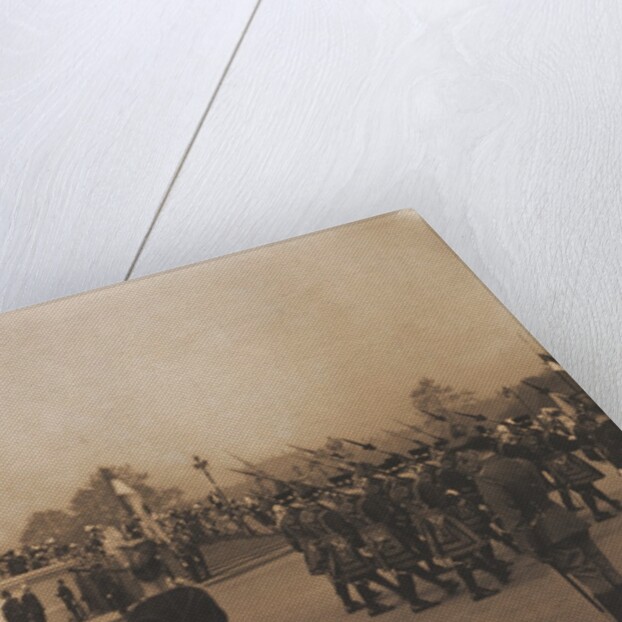 A march past by Yeoman Warders at the unveiling ceremony of the Queen Victoria Memorial by Benjamin Stone