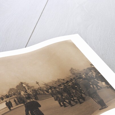A march past by Yeoman Warders at the unveiling ceremony of the Queen Victoria Memorial by Benjamin Stone