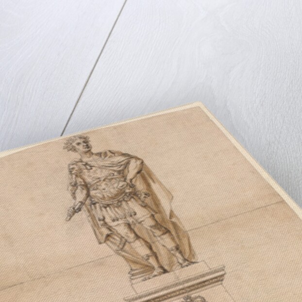 Design of a statue of George II in Roman armour by William Kent
