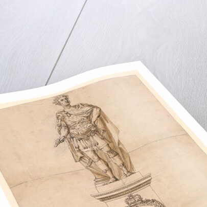 Design of a statue of George II in Roman armour by William Kent