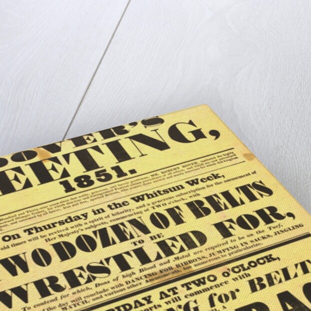 Poster of Dover's meeting advertising details of its festival by Anonymous