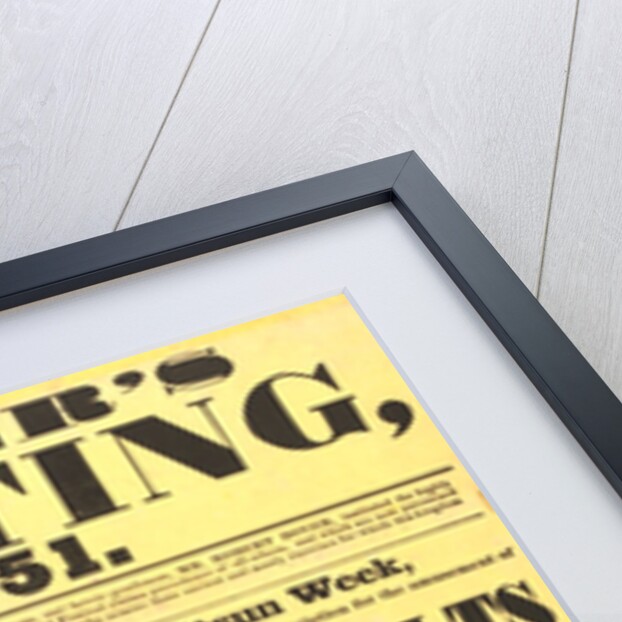 Poster of Dover's meeting advertising details of its festival by Anonymous