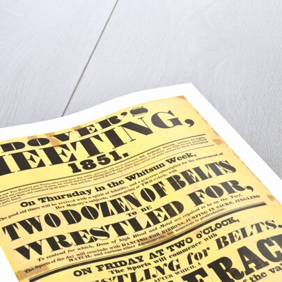 Poster of Dover's meeting advertising details of its festival by Anonymous