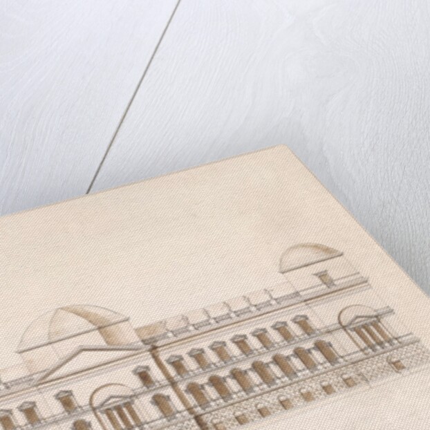 Elevation of the river front in the scheme to rebuild the Houses of Parliament by William Kent
