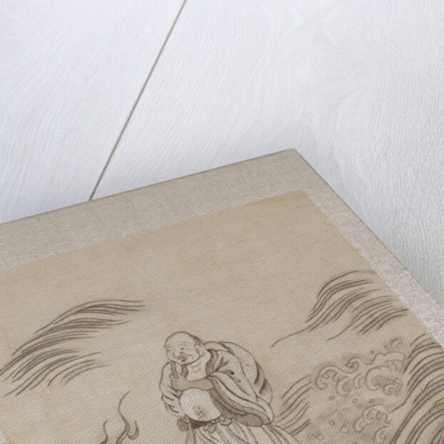 Lohan riding on a conch shell by Anonymous