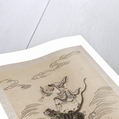 Lohan riding on the back of a tiger by Anonymous