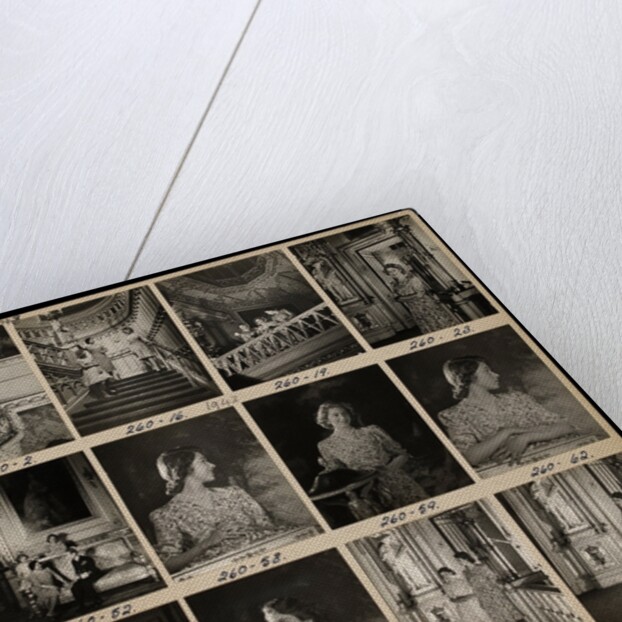 Contact print showing Princess Elizabeth by Cecil Beaton