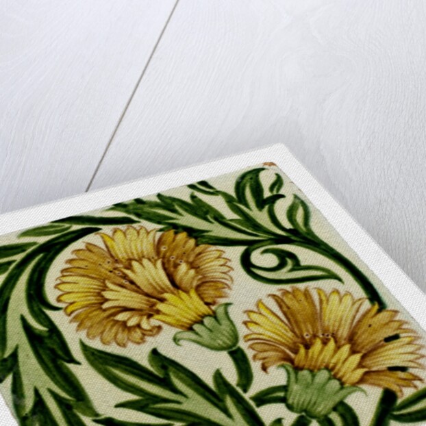 Carnation flowers tile by William De Morgan