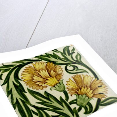 Carnation flowers tile by William De Morgan