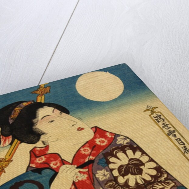 A woman looking at the moon, detail by Utagawa Kunisada I