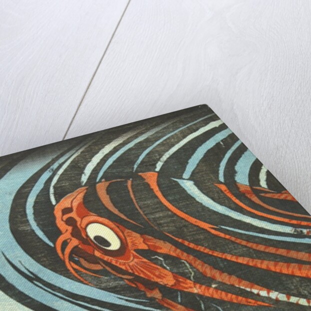 Oniwakamaru preparing to kill a giant carp, detail by Utagawa Kuniyoshi