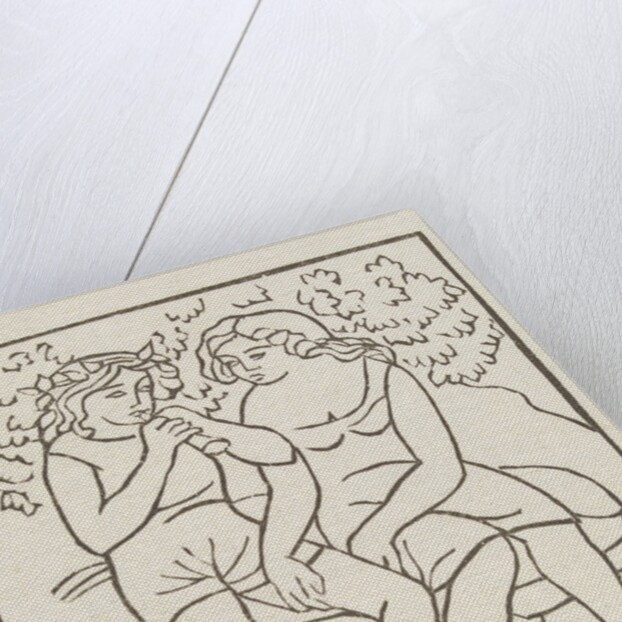 A piper and a girl sitting in the garden by Aristide Maillol