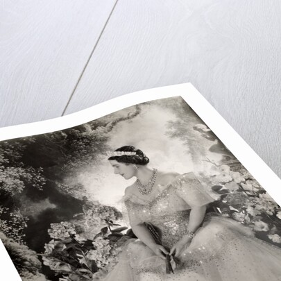 Queen Elizabeth holding a fan by Cecil Beaton