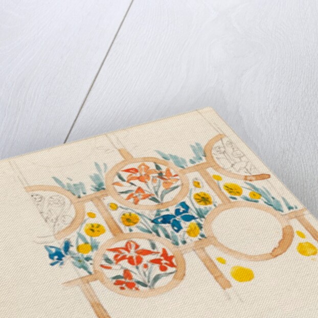 Page from a sketchbook containing designs for textiles, wall-papers and various decorative motifs by Edward Willaim Godwin