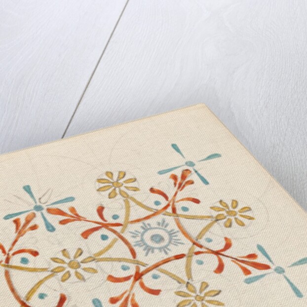 Page from a sketchbook containing designs for textiles, wall-papers and various decorative motifs by Edward Willaim Godwin