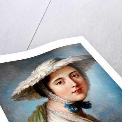 Head of a Girl Wearing a White Hat by William Hoare