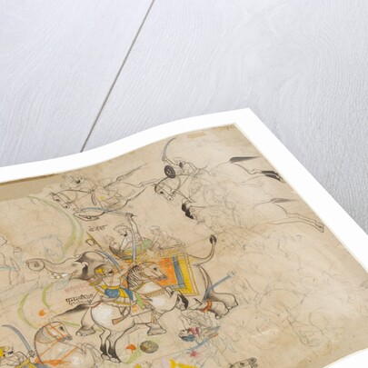 Apji Amar Singh I of Palaitha attacking General Mohammed Khan Bangash at the battle of Garot by Unknown