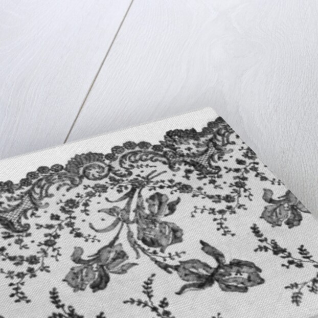 Lace with design of irises by Anonymous