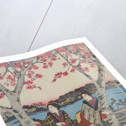 Women Travelling on the Beach of Futami by Ando Hiroshige