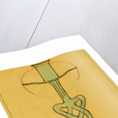 Design for an iron candlestick by Nelson Ethelred Dawson