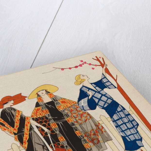 Fashion plate depicting oriental-inspired garments by Anonymous